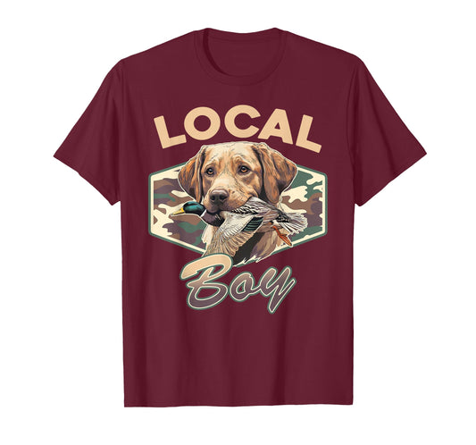 Camo Southern Local Boy Labrador Duck Hunting Outdoor Nature T-Shirt