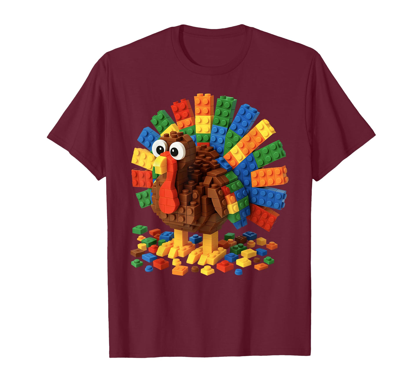 Master Builder Building Blocks Turkey Thanksgiving Men Boy T-Shirt