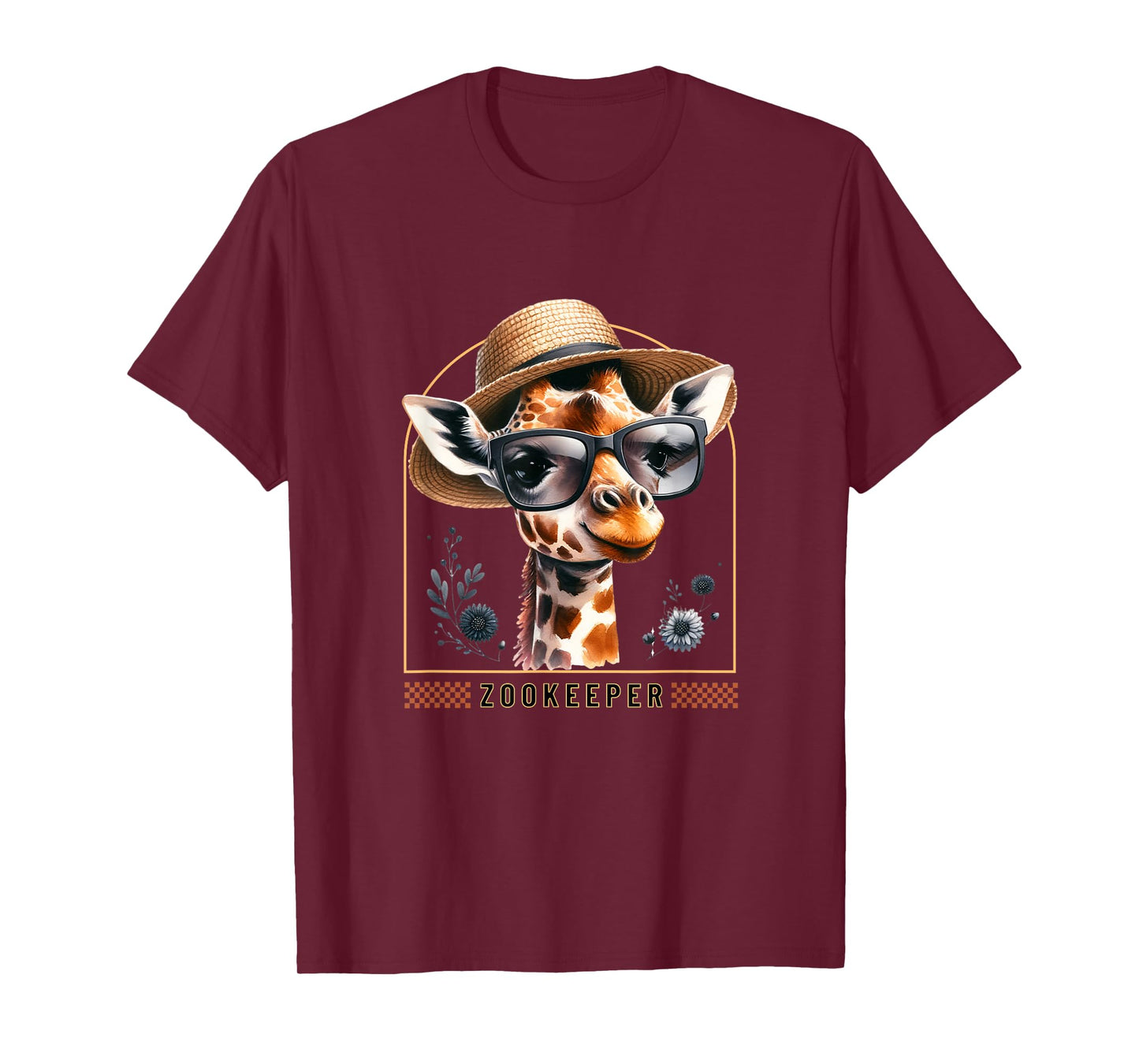 Zookeeper Design Adult Giraffe Safari Zoo keepeer Design T-Shirt