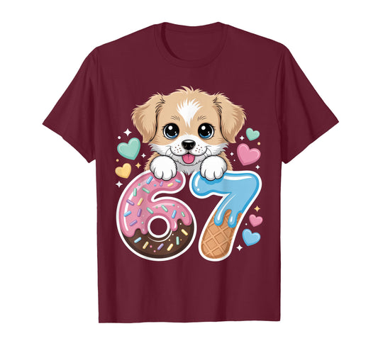 67 Puppy Lovers Fun and Playful Birthday Celebration T-Shirt