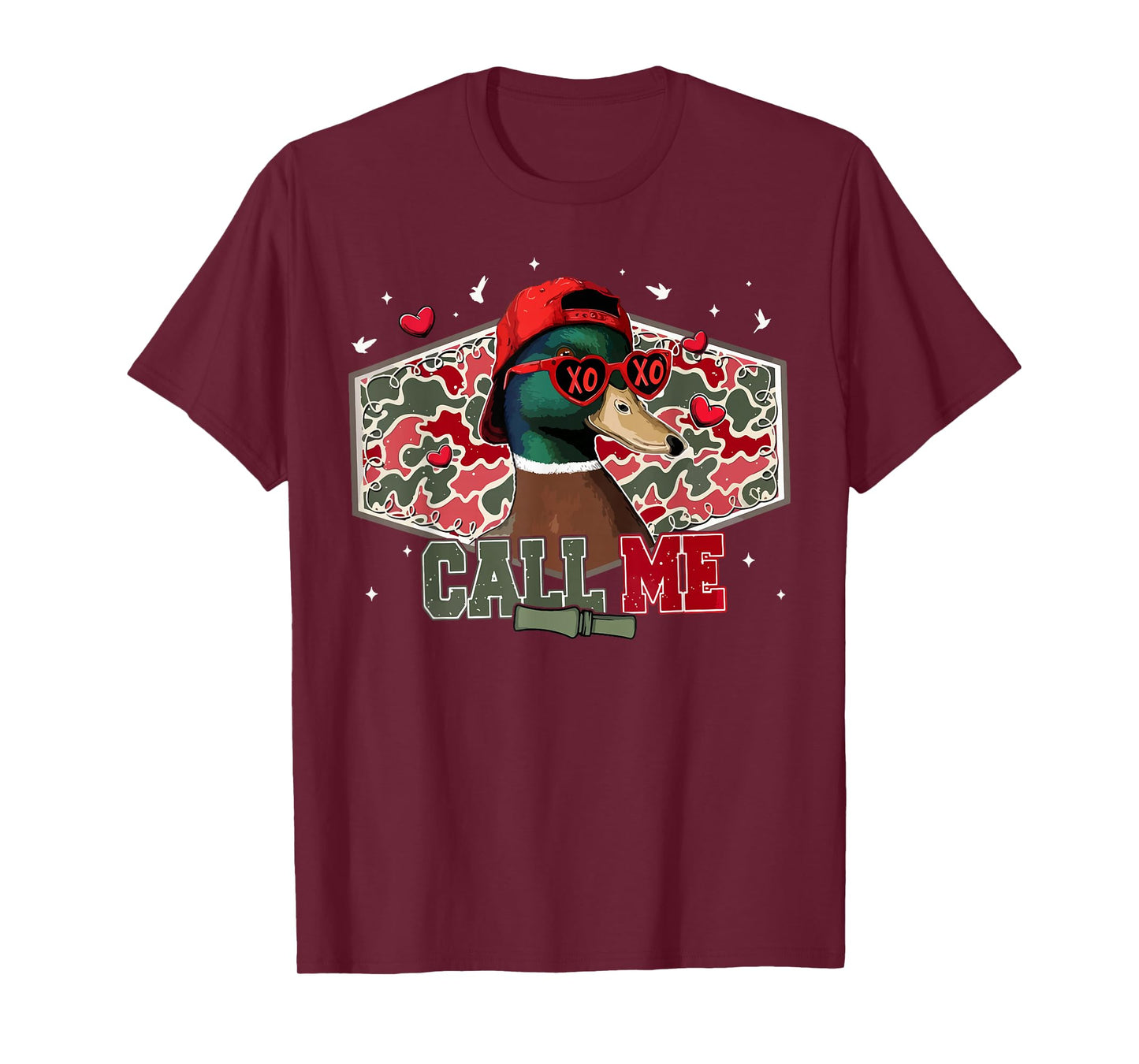 Call Me Duck Hunting Retro Valentine's Day Men Women T-Shirt