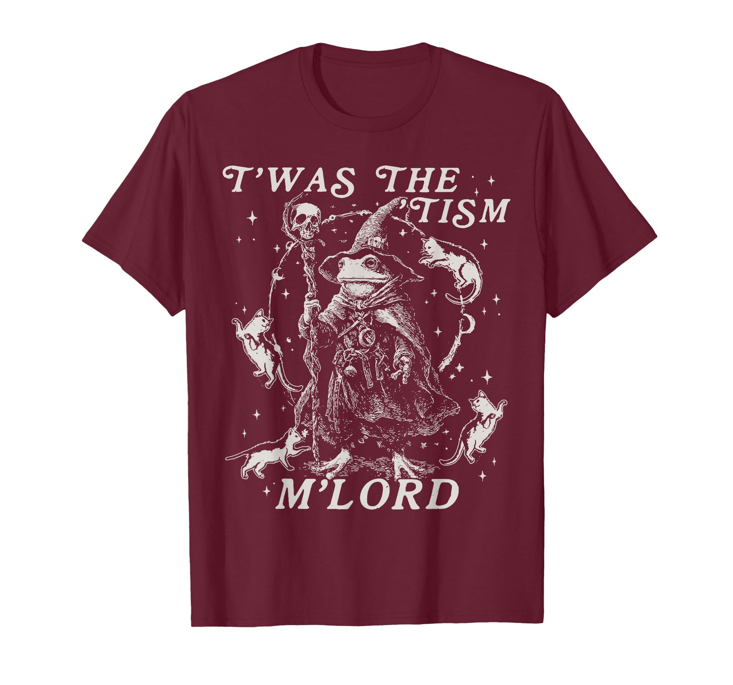 Funny Meme TWAS The Tism M Lord Autism Frog Graphic Tee T-Shirt