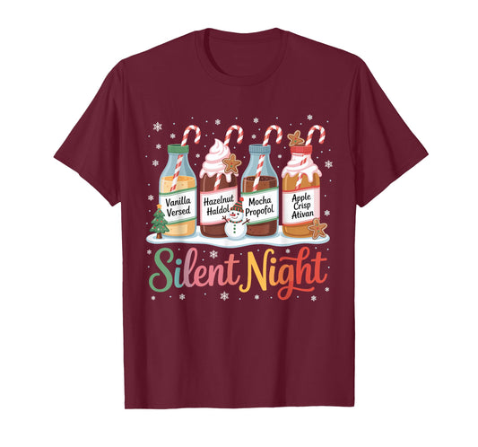 Funny Santa Propofol Silent Night ICU Nurses Merry Christmas T-Shirt