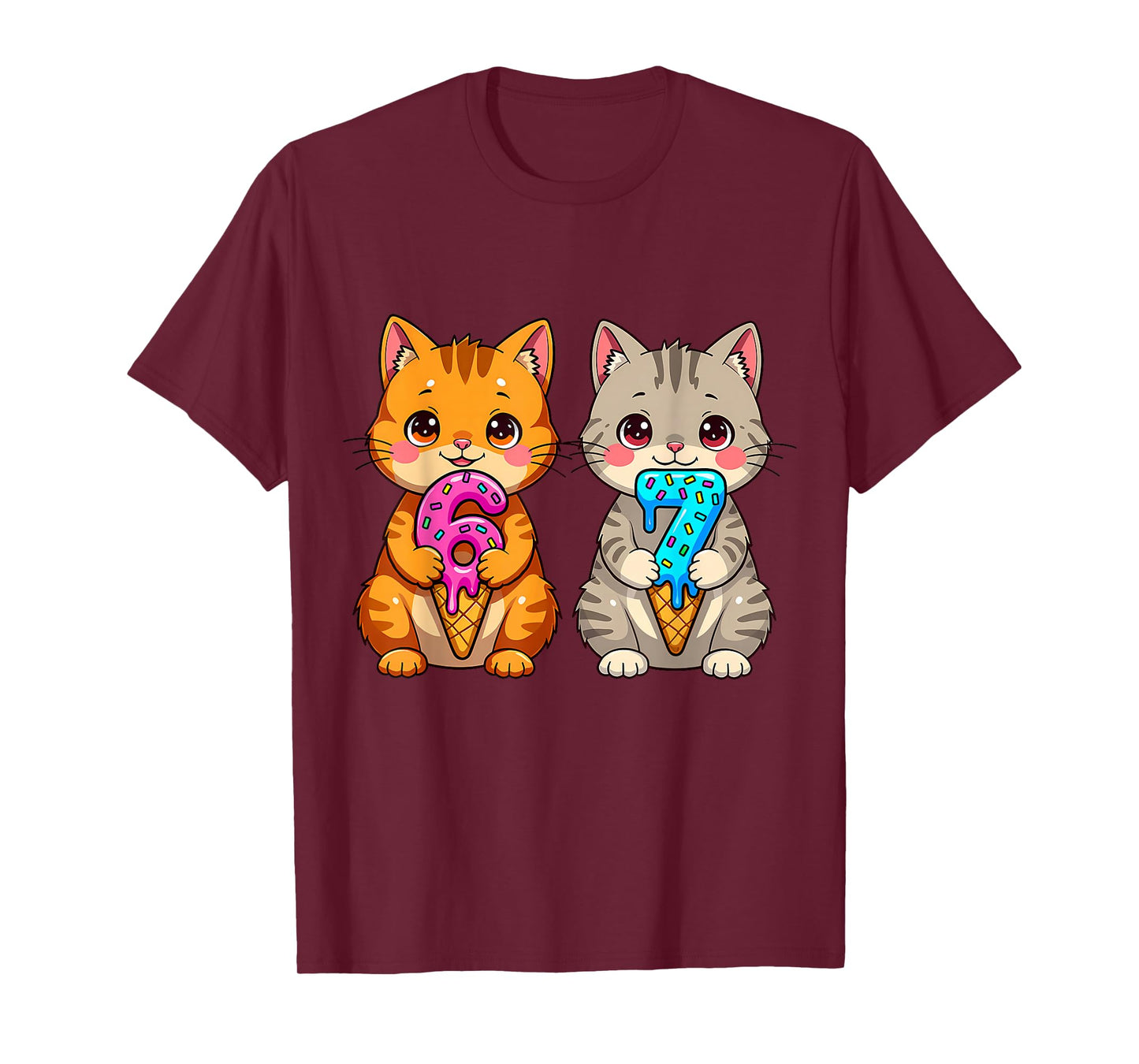 Cute Kawaii Cats Neko 67 Drip Meme Funny Six Seven T-Shirt