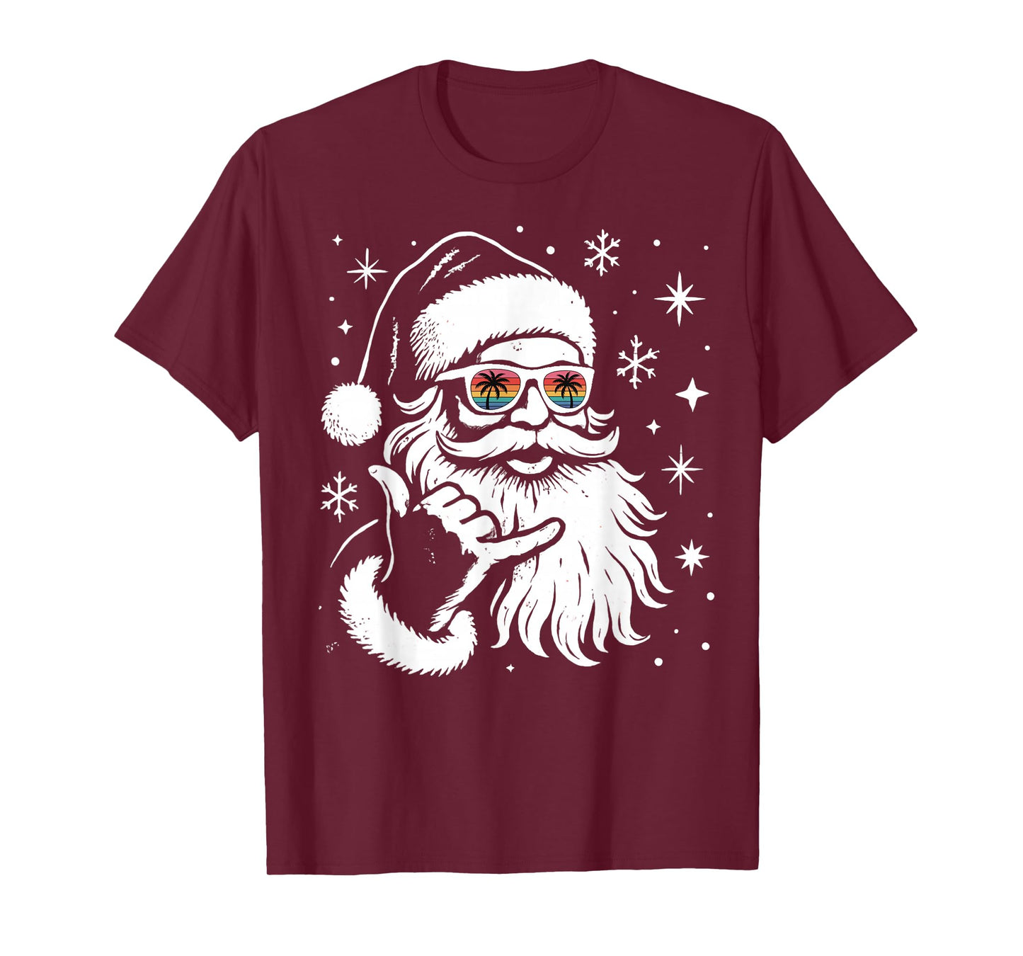 Hanging Loose Tropical Sunglasses Santa T-Shirt