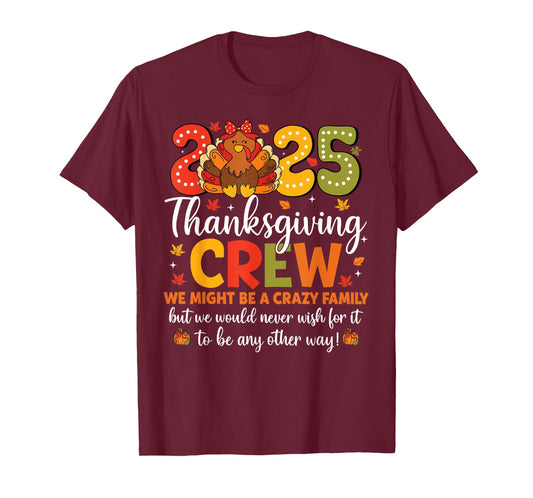 Family Thanksgiving 2025 Thanksgiving Crew Turkey Matching T-Shirt