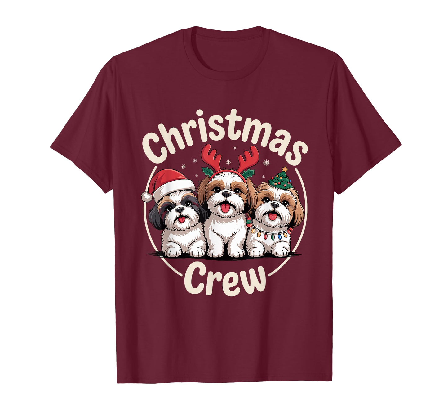 Christmas Crew Xmas Puppy Mix Dog Funny Christmas Shih Tzu T-Shirt