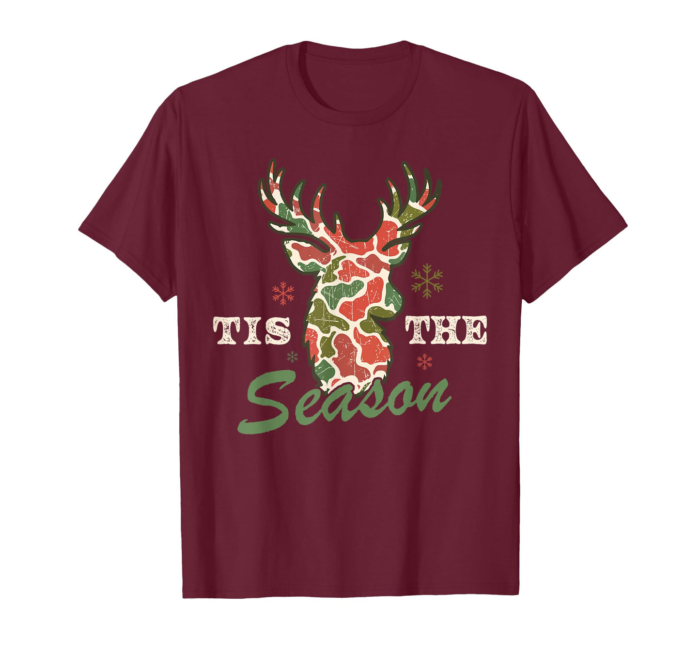 Christmas Camo Holiday Hunting Reindeer Deer Xmas Lights T-Shirt