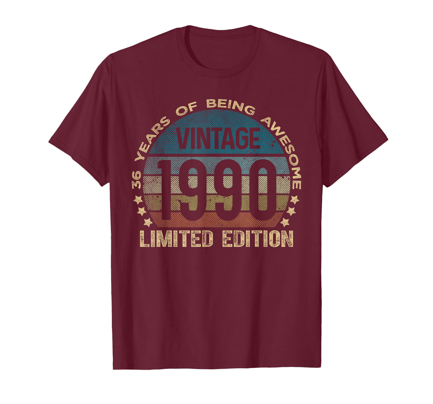 36 Year Old Gifts Vintage 1990 Limited Edition 36th Birthday T-Shirt