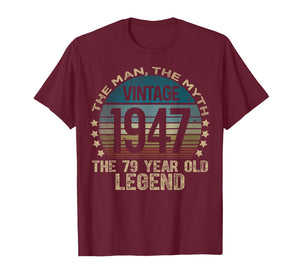 79 Year Old Gifts Vintage 1947 Limited Edition 79th Birthday T-Shirt