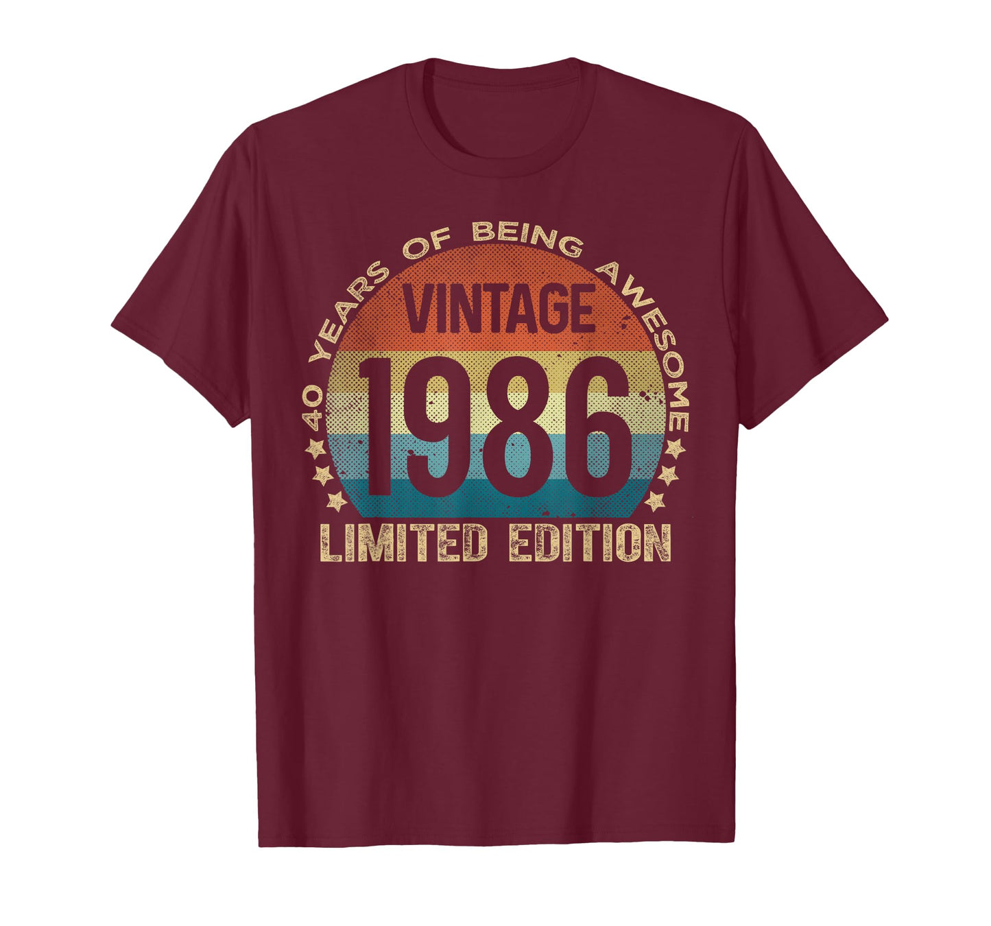 40 Year Old Gifts Vintage 1986 Limited Edition 40th Birthday T-Shirt