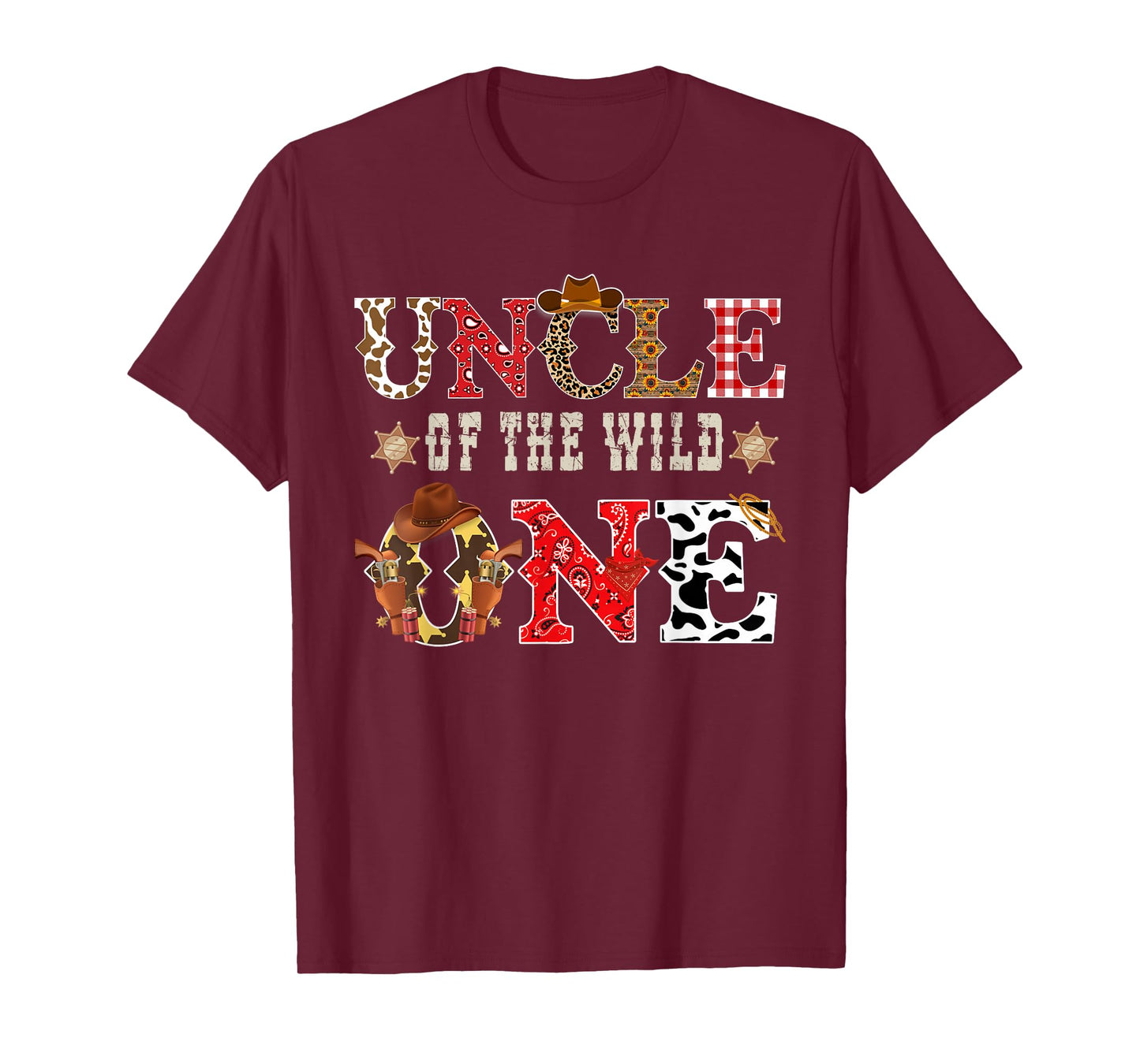 Uncle of The Wild One Cowboy Western Rodeo Party Matching T-Shirt