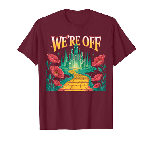 We 're Off Funny Yellow Path Brick Wizard Literature School T-Shirt