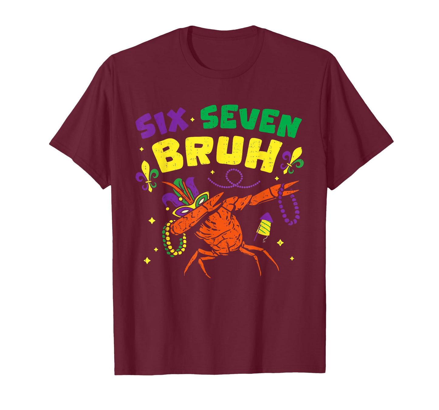 Mardi Gras Six Seven Bruh Crawfish Jester Beads 67 Meme Boys T-Shirt