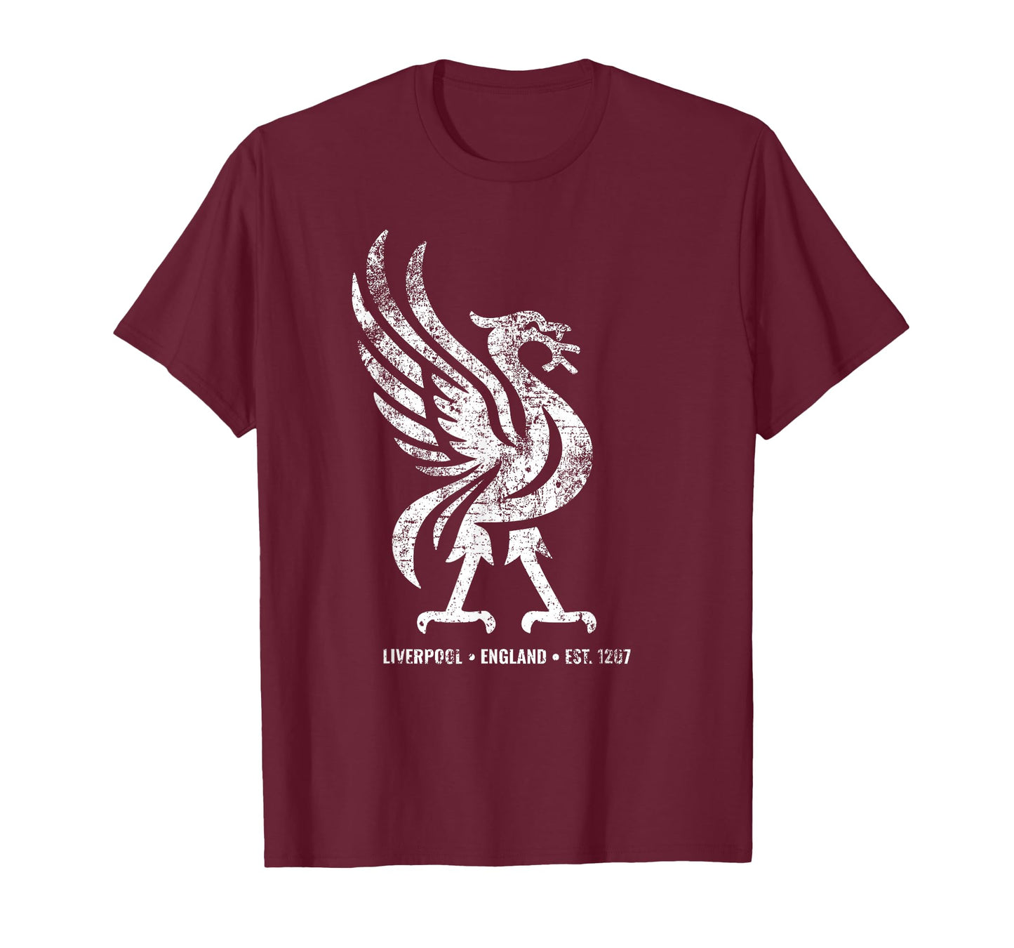 Liverpool England Est. 1207 Colossal Liverbird White Aged T-Shirt