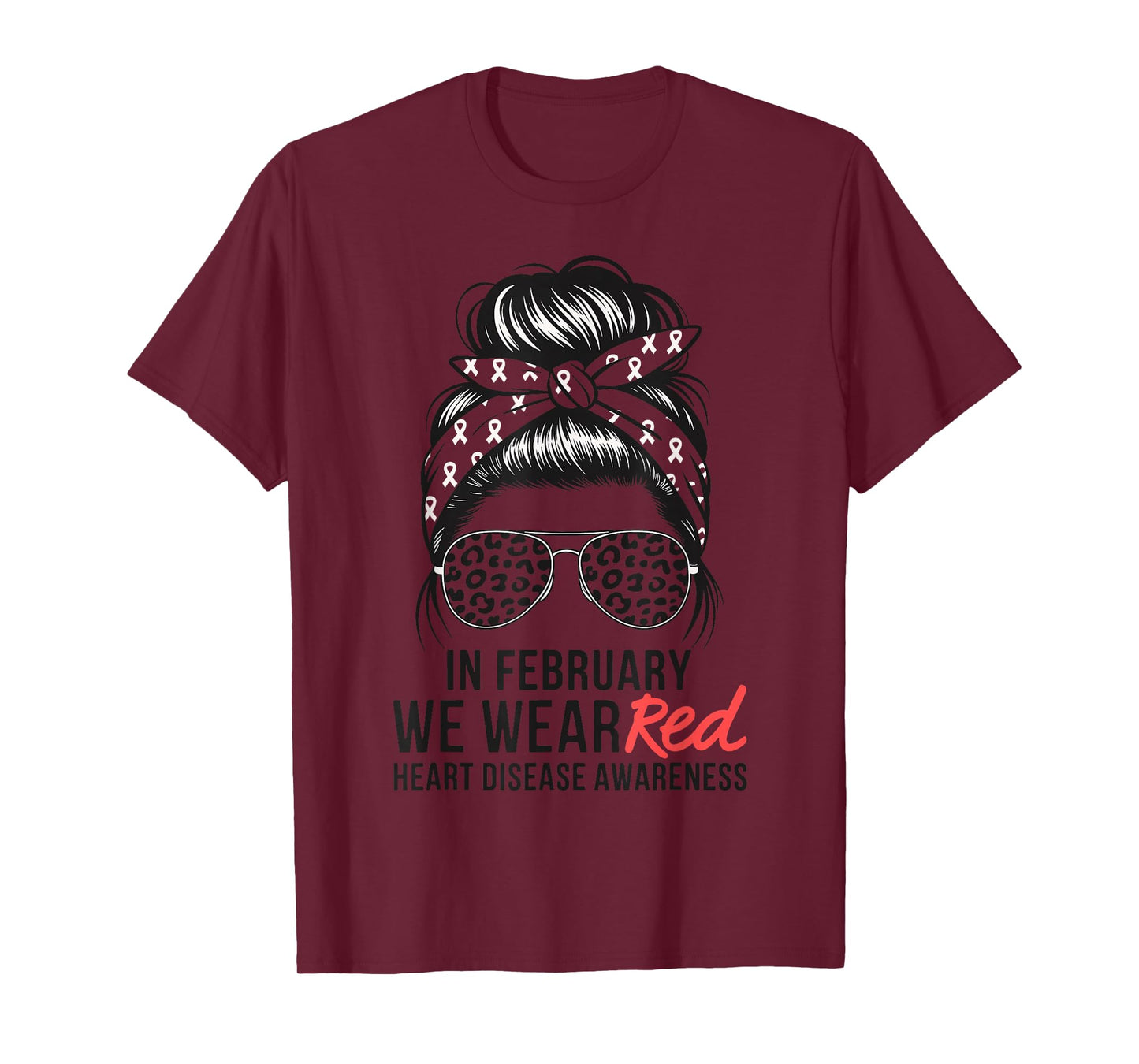 in February We Wear Red CHD Heart Disease Awareness Women T-Shirt