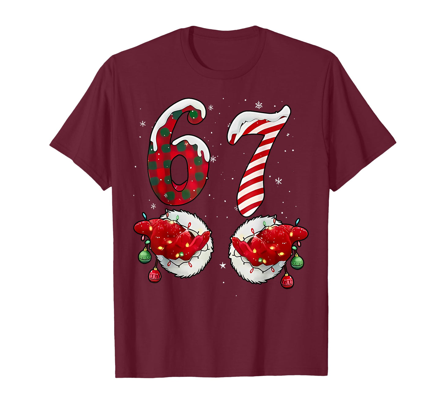 67 Christmas 6 7 Meme Pajamas Holiday Gen Alpha Slang T-Shirt