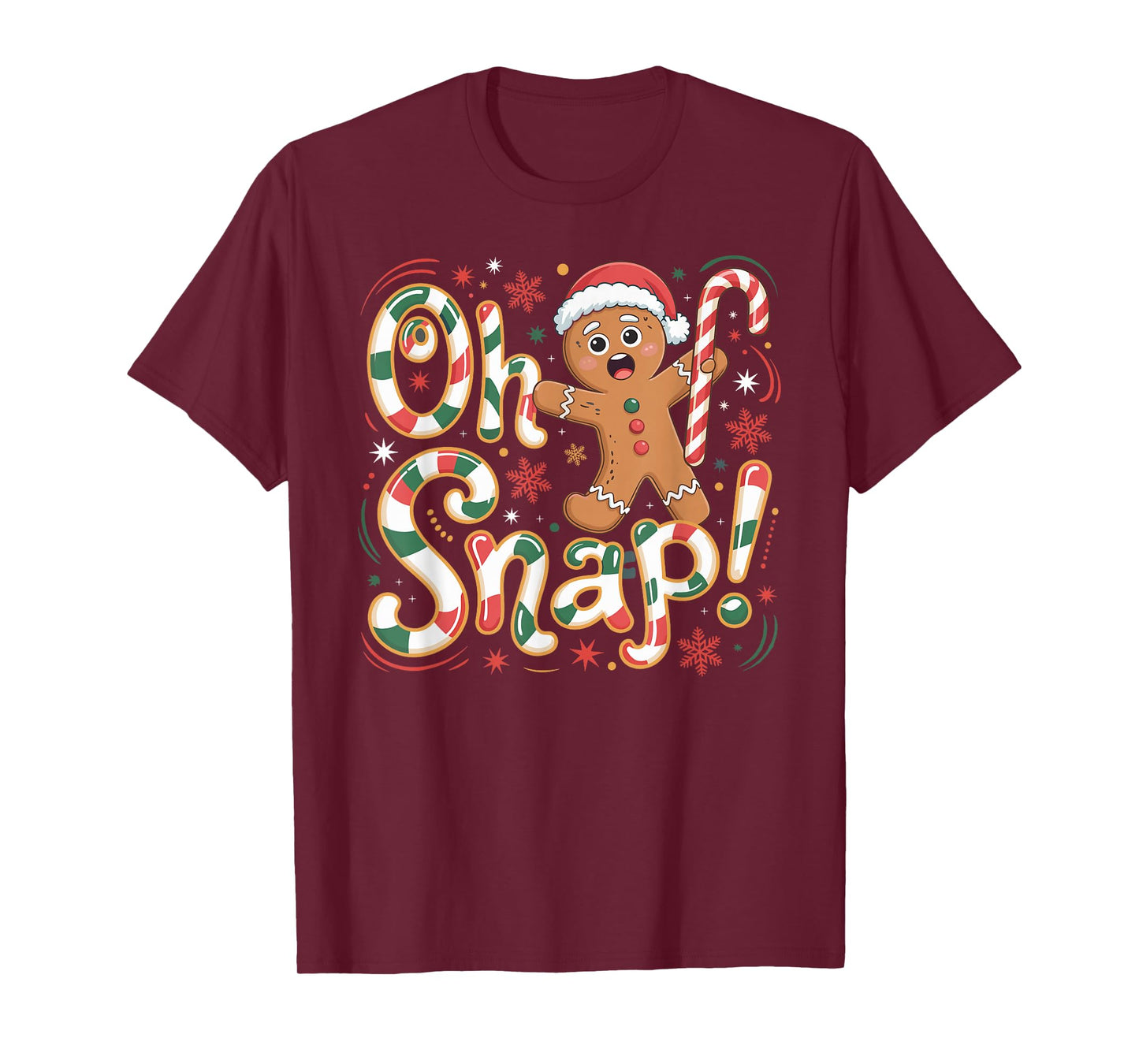Oh Snap Gingerbread Man Funny Christmas Xmas Men Women Kids T-Shirt