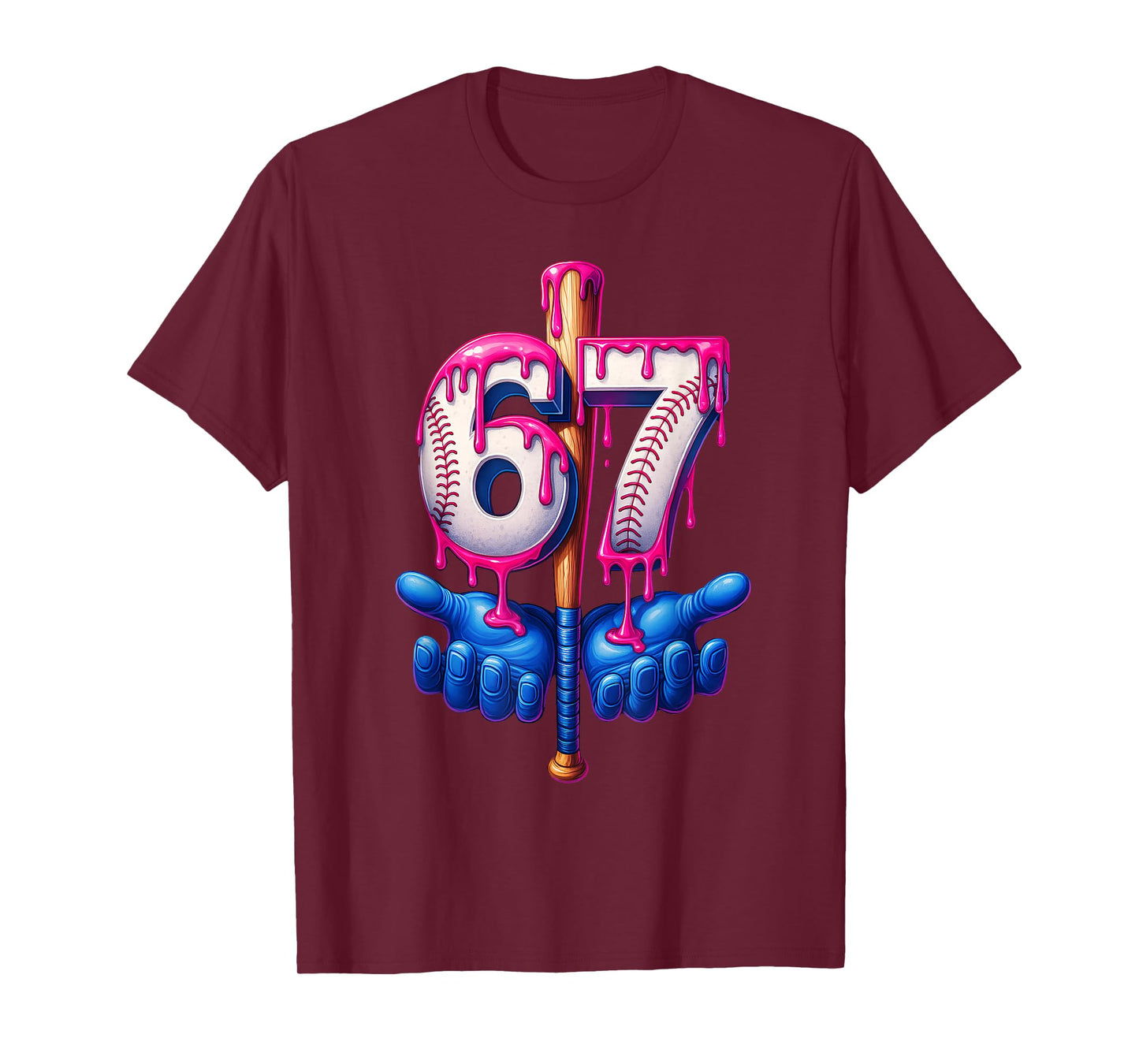 Baseball Drip 6 7 Number 67 Six Seven Meme Mens Boys Kids T-Shirt