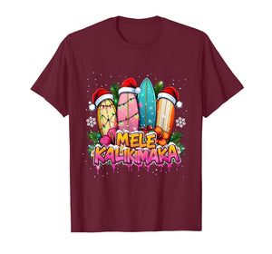 Mele Kalikimaka Surfboard Christmas Vibes T-Shirt