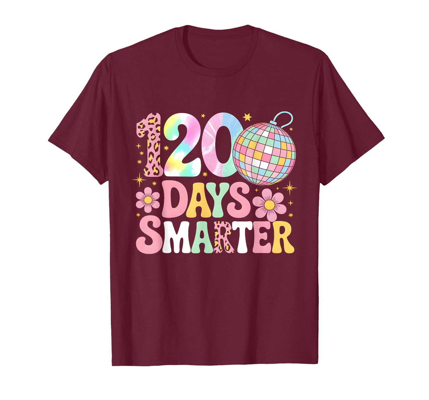 120th Days Smarter Teacher Student Tiedye 120 Days of School T-Shirt