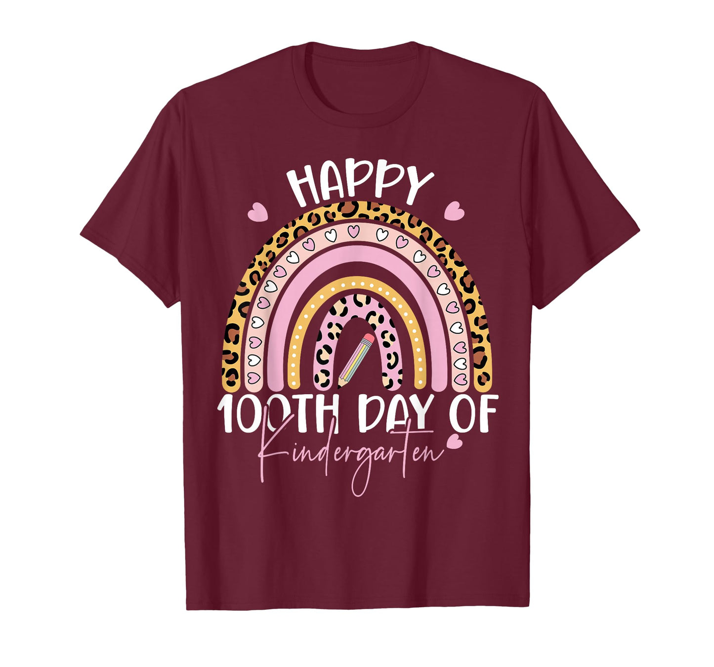 Happy 100th Day of Kindergarten Teacher 100th Days of School T-Shirt