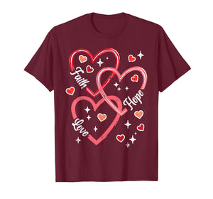 Valentines Day Faith Love Religious Christian Women Men Kids T-Shirt