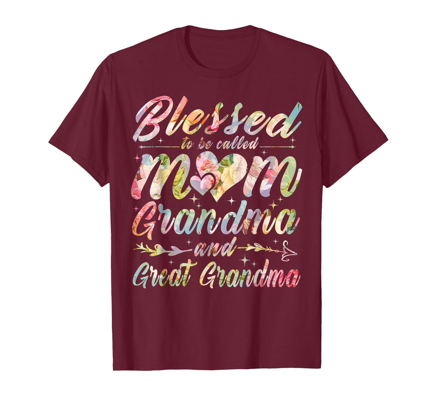 Blessed to Be Called Mom Grandma and Great Grandma T-Shirt