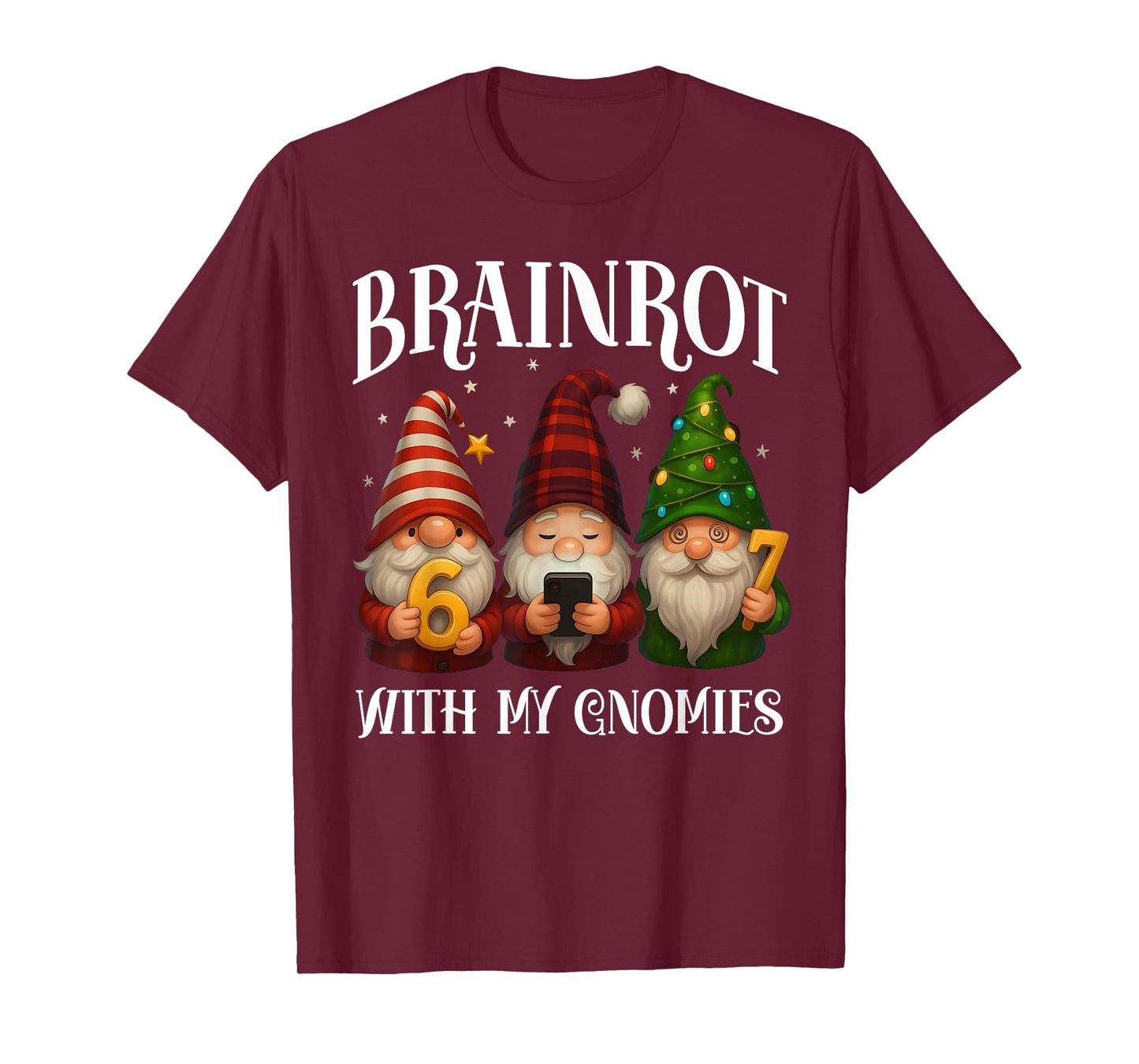 Funny Italian Brainrot Christmas 67 Gnomes X-Mas Boys Meme T-Shirt