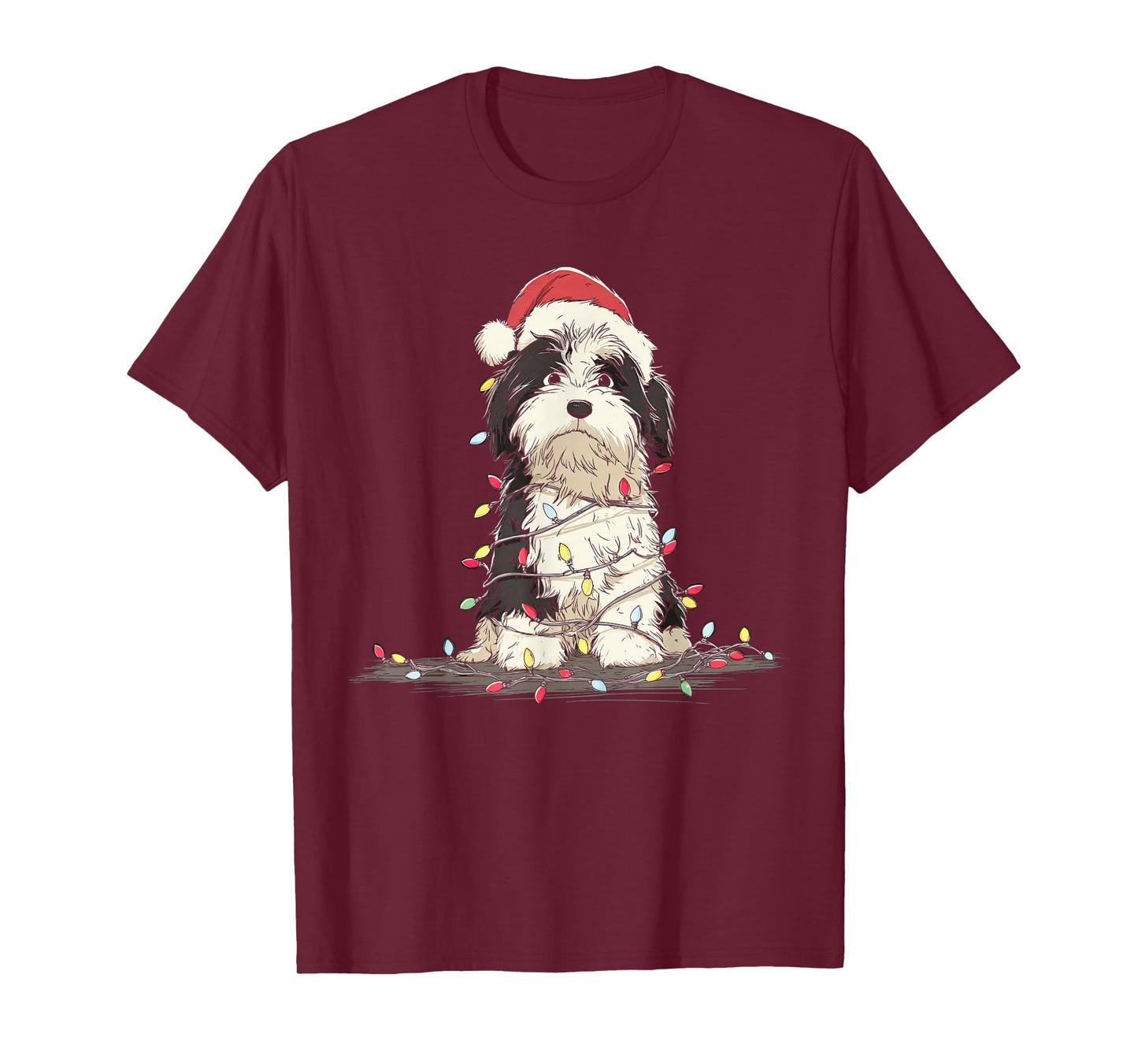 Funny Havanese Christmas Graphics Dog Lights Lover T-Shirt
