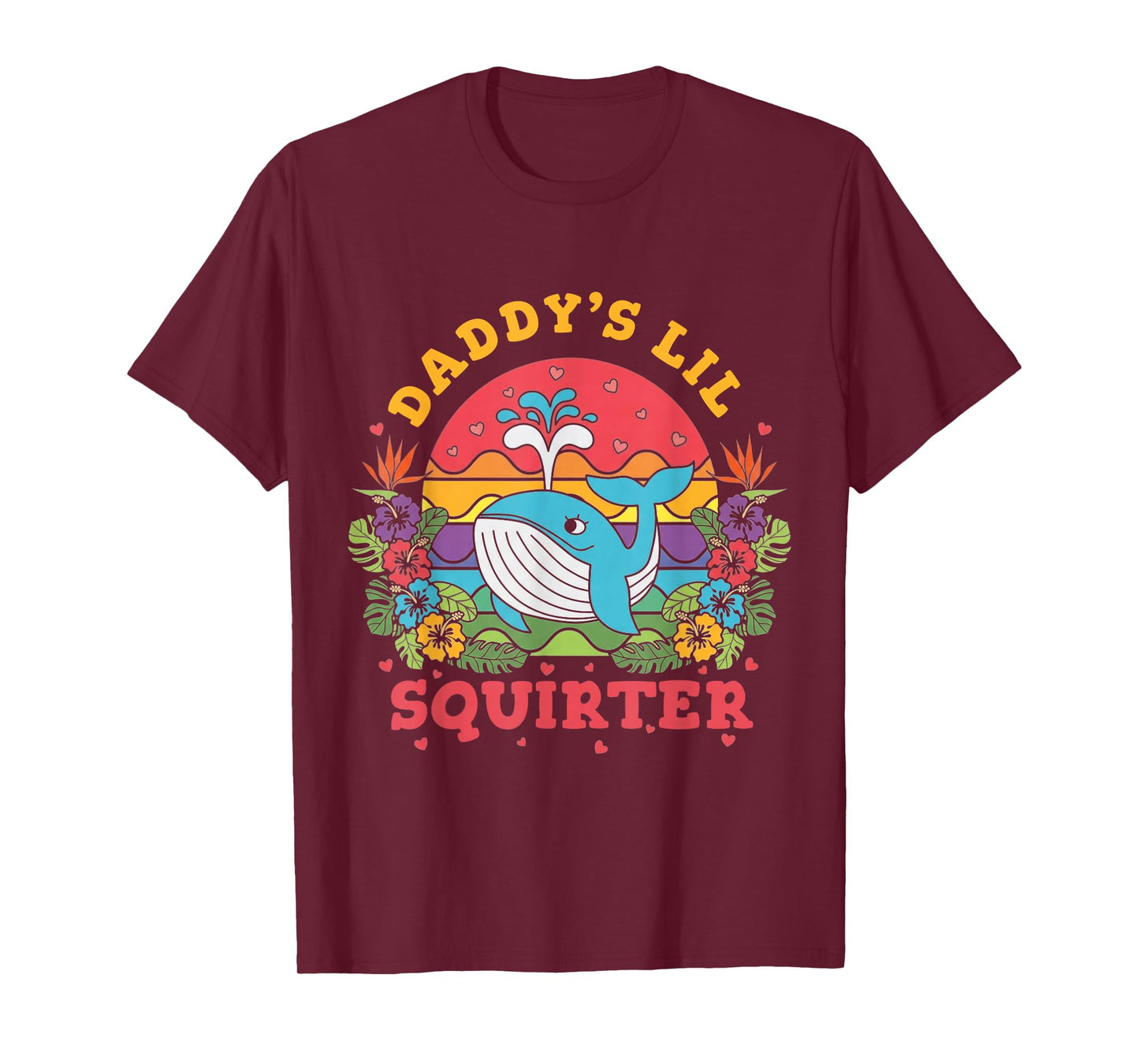 Daddys Lil Squirter Cute Baby Whale Funny Ocean Graphic T-Shirt