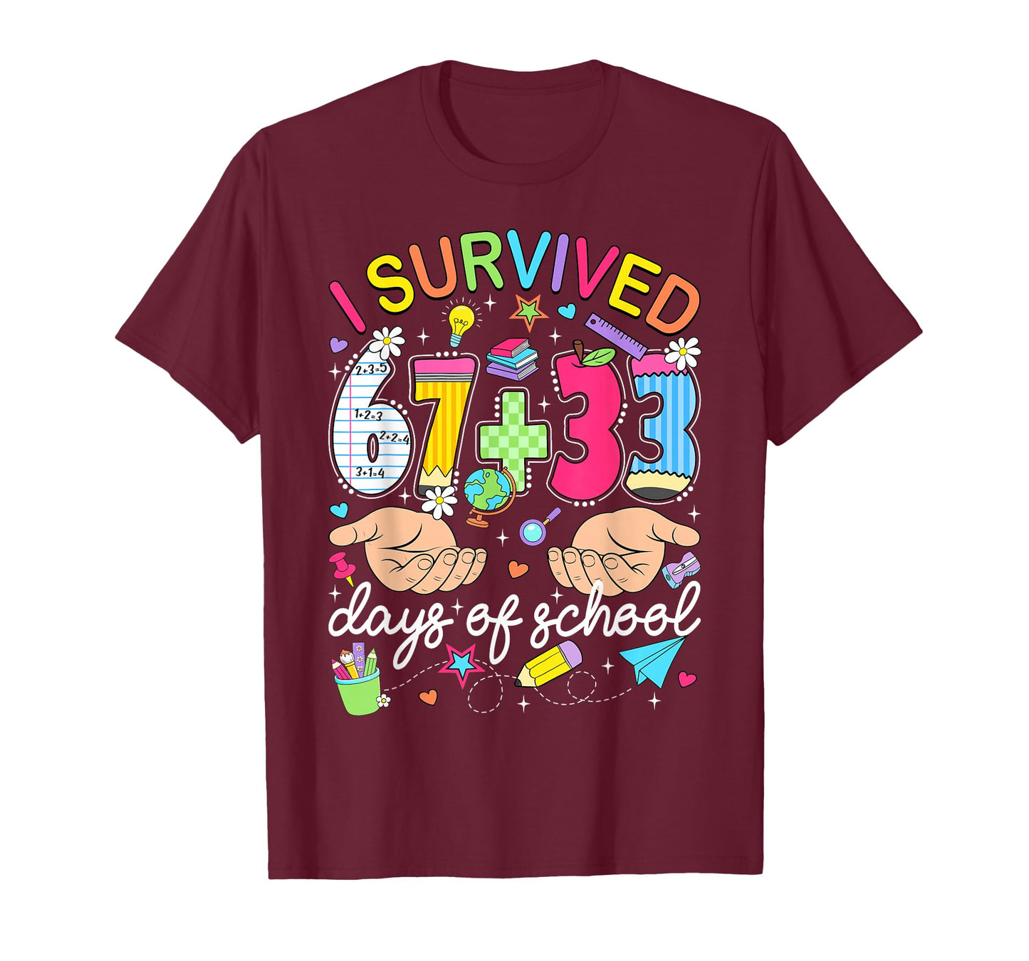 I Survived 67 33 Days of School 100th Day Teacher Student T-Shirt