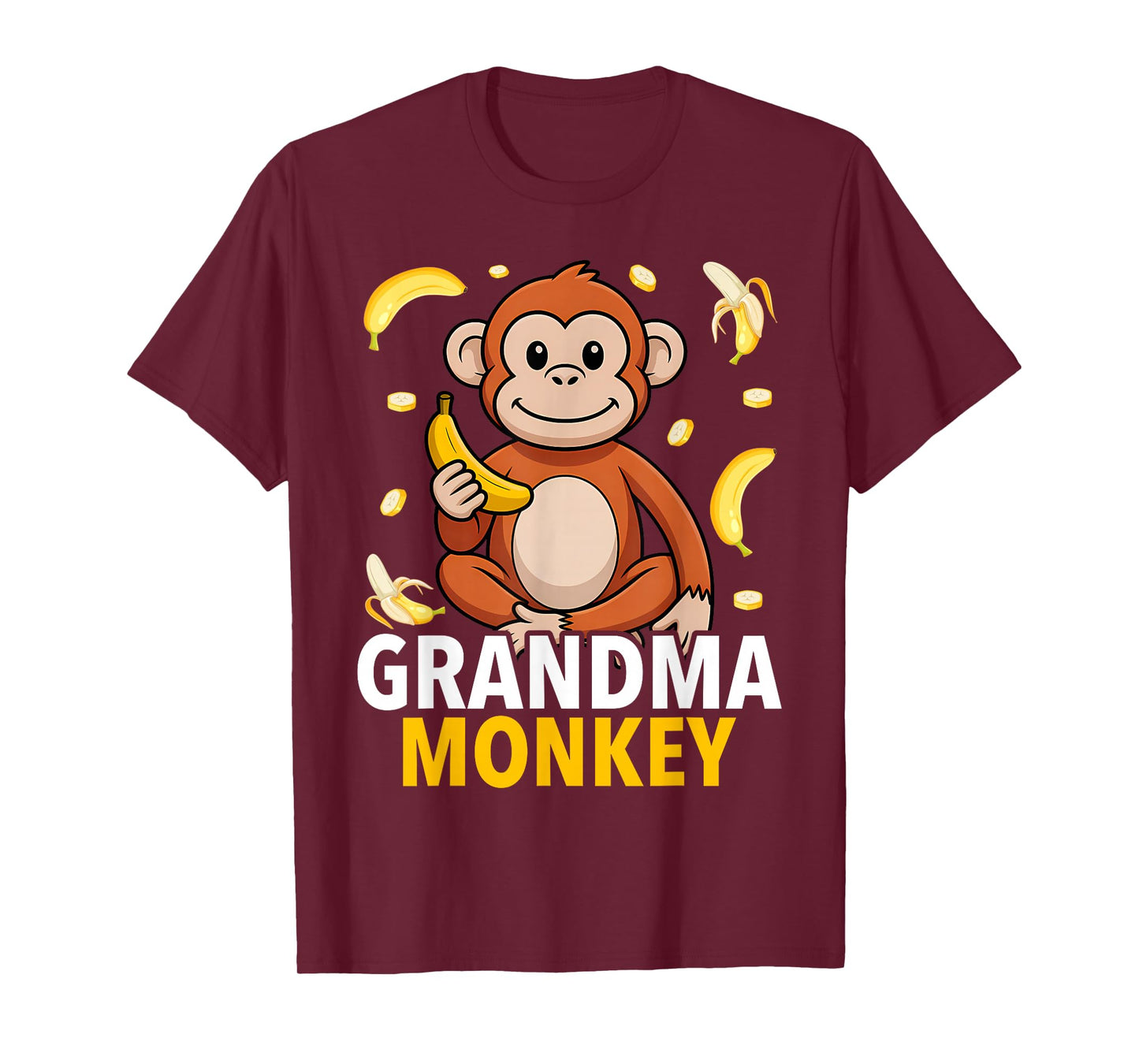 Grandma Monkey Banana Print Monkeys Bananas T-Shirt