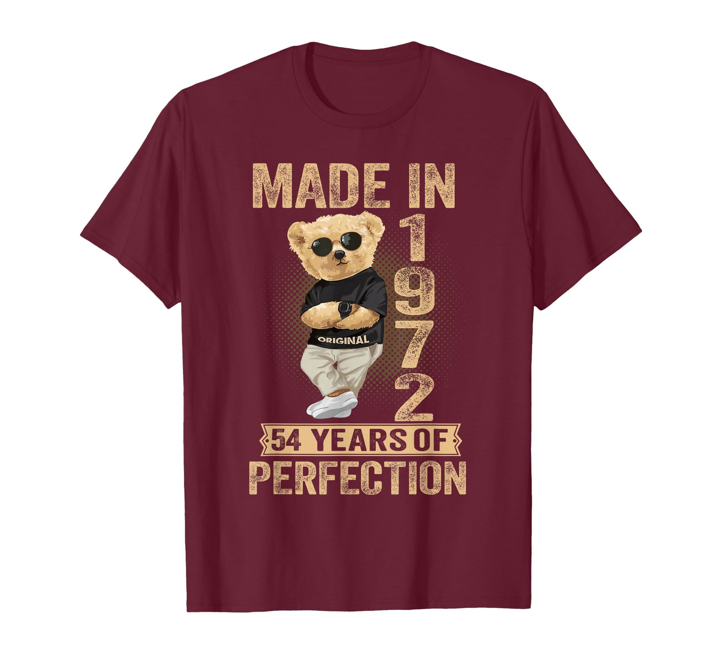 54 Year Old Made in 1972 Teddy Bear 54th Birthday Men Women T-Shirt