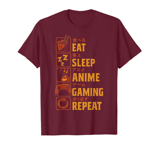Funny Gamer Anime Graphic Tee Men Boys Teens Video Gaming T-Shirt