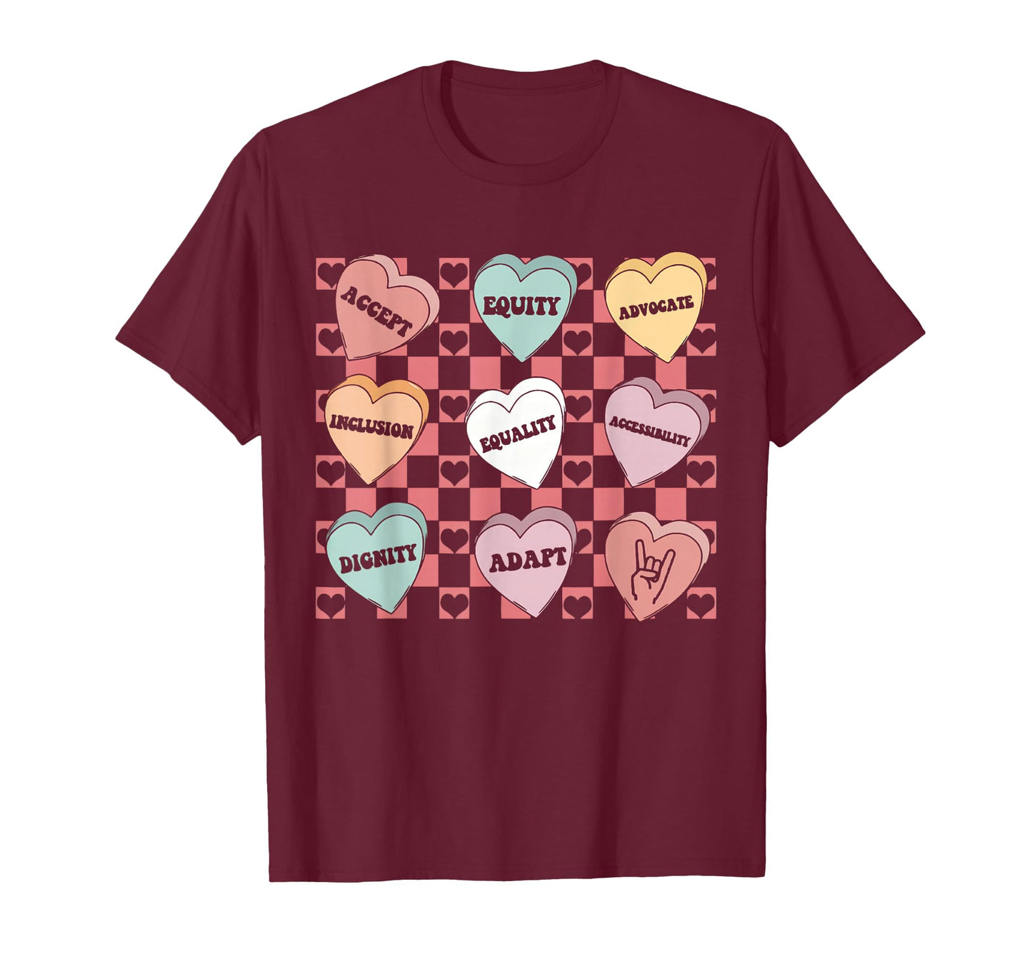Special Education Teacher Heart Candy Valentines Autism T-Shirt