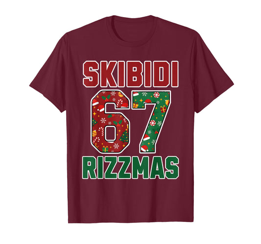 Rizz Christmas 67 Funny Xmas Gen Alpha Skibidi Rizzmas 67 T-Shirt