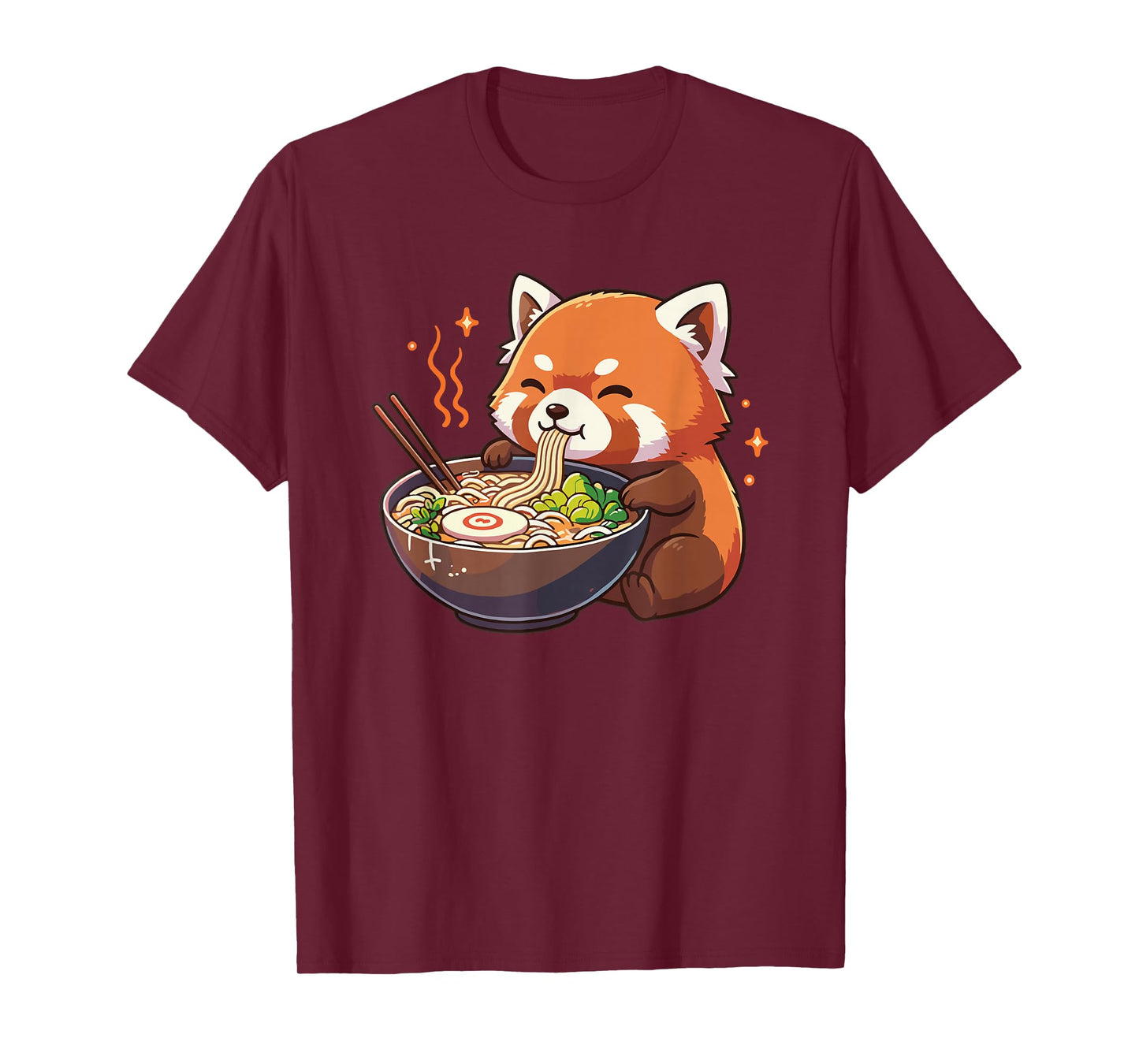 Red Panda with Noodles Ramen Kawaii Red Panda T-Shirt