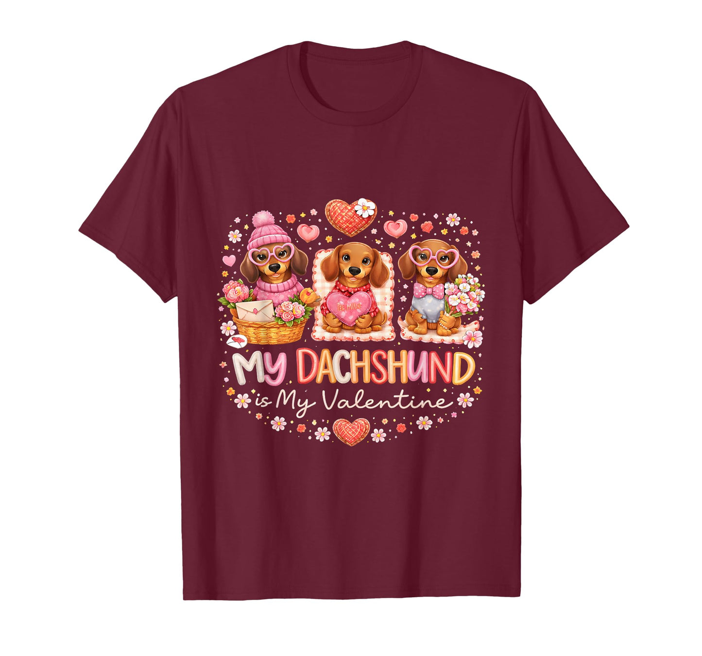 Dachshund Valentine Gift for Dog Lovers and Pet Owners T-Shirt