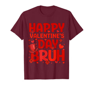 Bruh Valentines Day Teens Boys Kids Heart Valentine T-Shirt