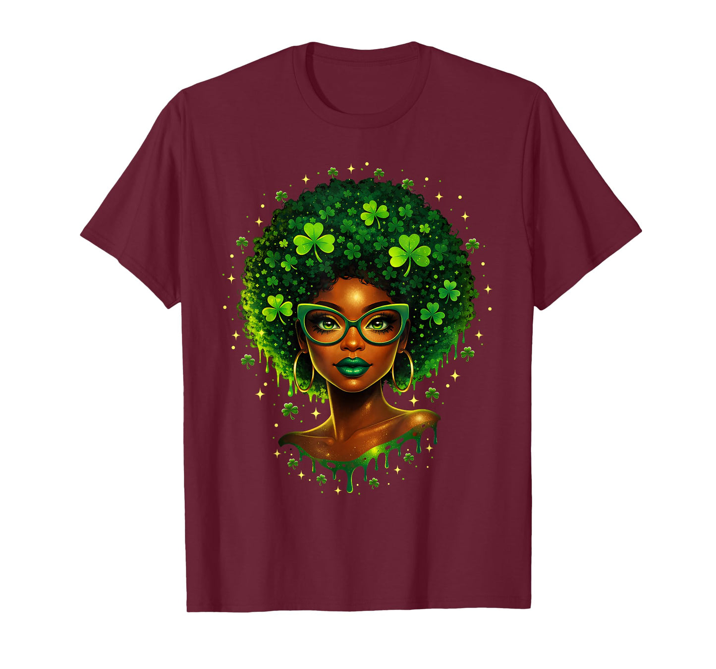 Irish African American Female St Patricks Day Women Black T-Shirt