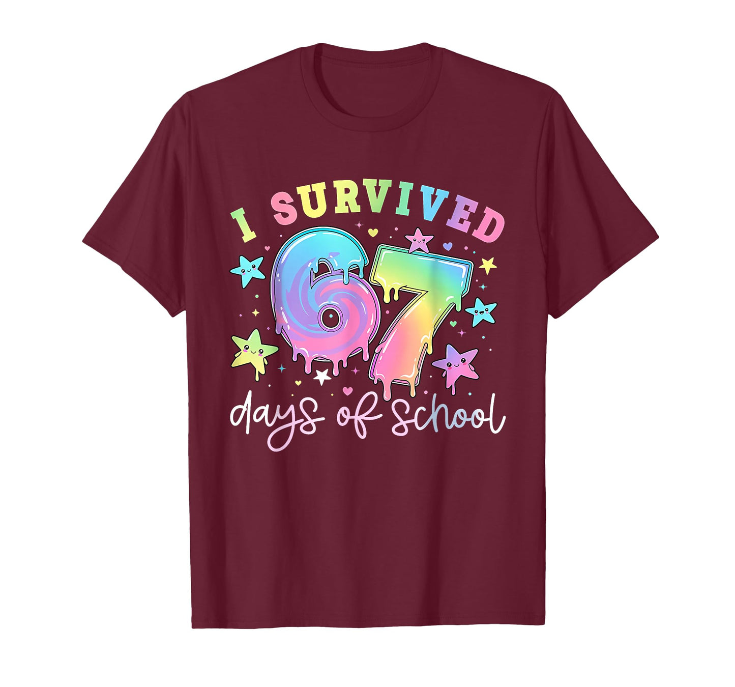 I Survived 67 Days of School Funny 67 Teachers Students Meme T-Shirt