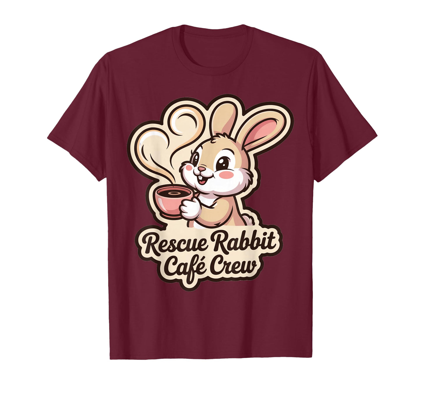 Rescue Rabbit Café Crew Design for Coffee Lovers T-Shirt