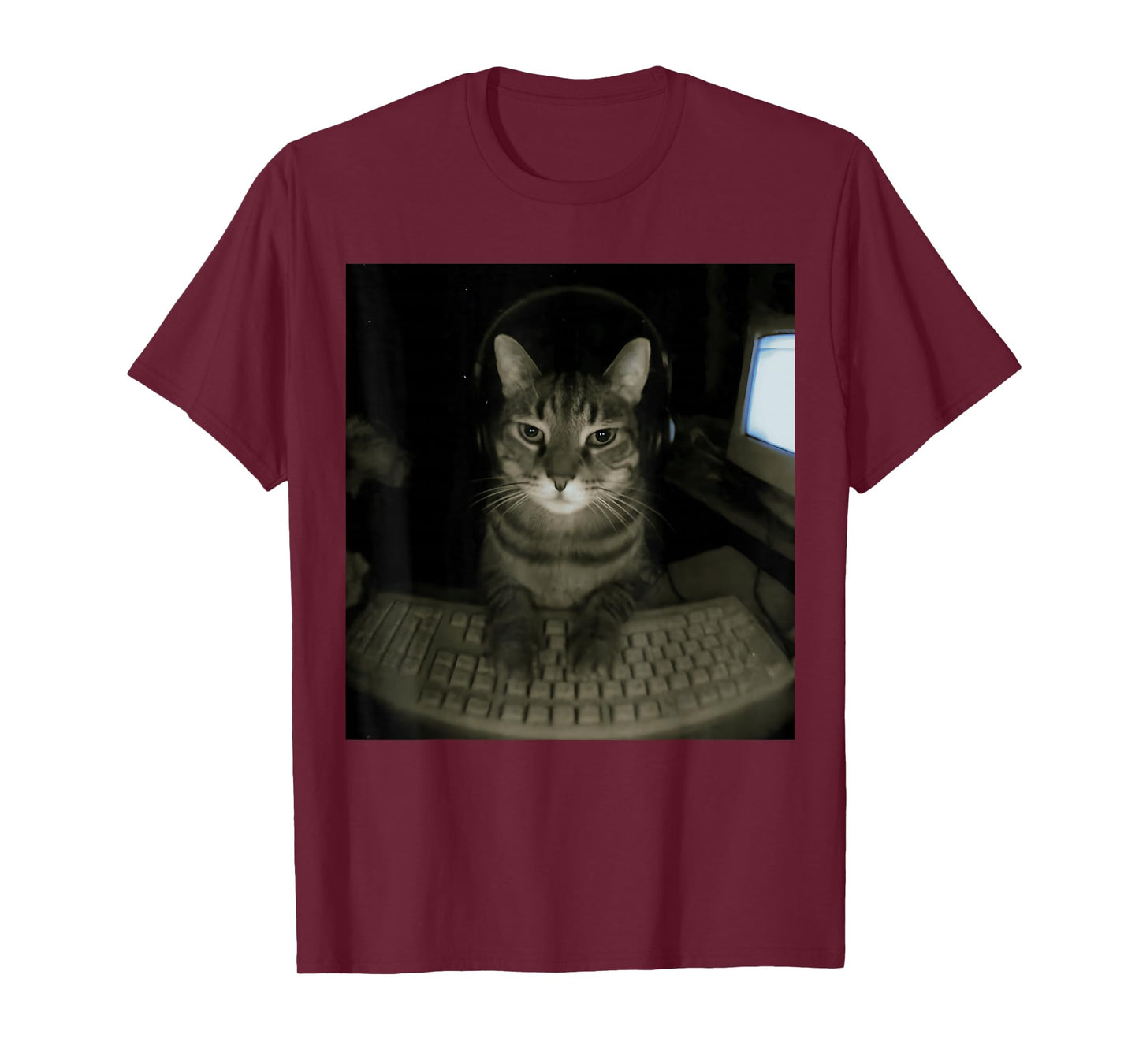Hacker Cat Meme Funny Computer Cat Kitten Gamer Cat Lover T-Shirt