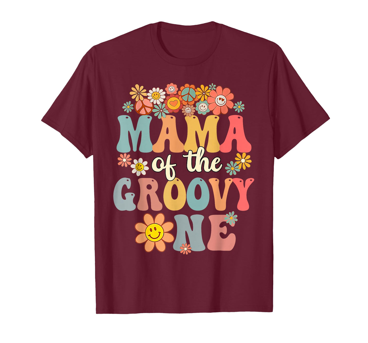 Retro Mama of Groovy One Matching Family 1st Birthday T-Shirt