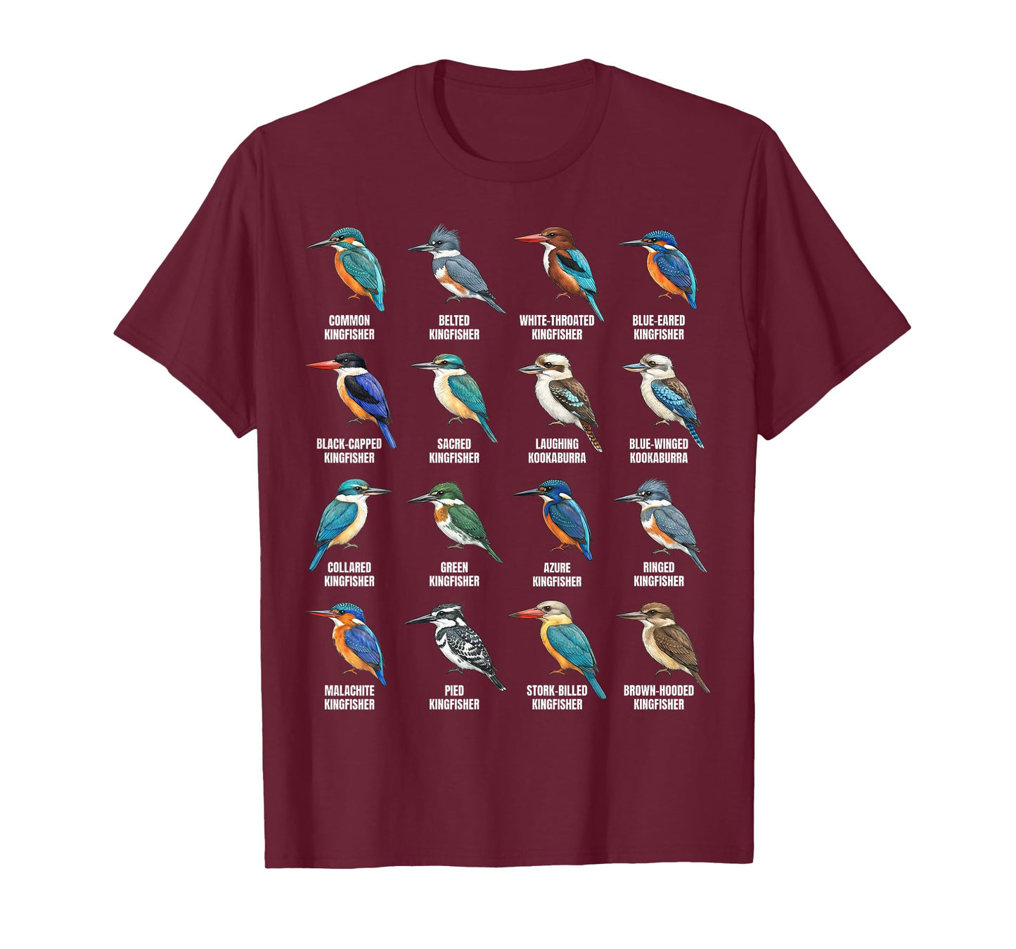 Types of Kingfishers – Kingfisher Species Ornithology Birds T-Shirt