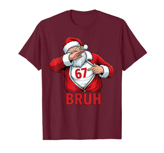 Christmas Santa Dab Dance 67 Bruh Meme Funny Girls Boys Kids T-Shirt