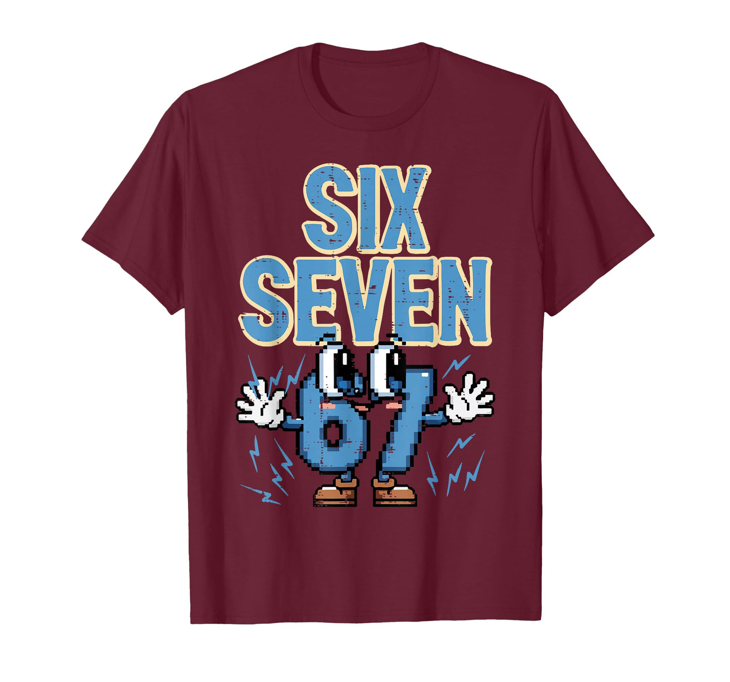 Six Seven 67 Eyes Funny 6 7 Meme Gen Alpha Boys Girls Kids T-Shirt