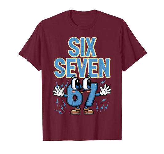 Six Seven 67 Eyes Funny 6 7 Meme Gen Alpha Boys Girls Kids T-Shirt
