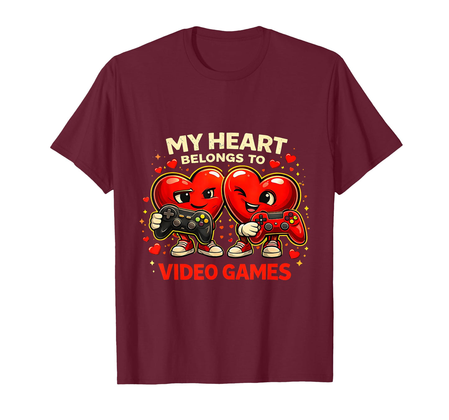 San Valentin Gamer Heart Belongs to Video Games T-Shirt